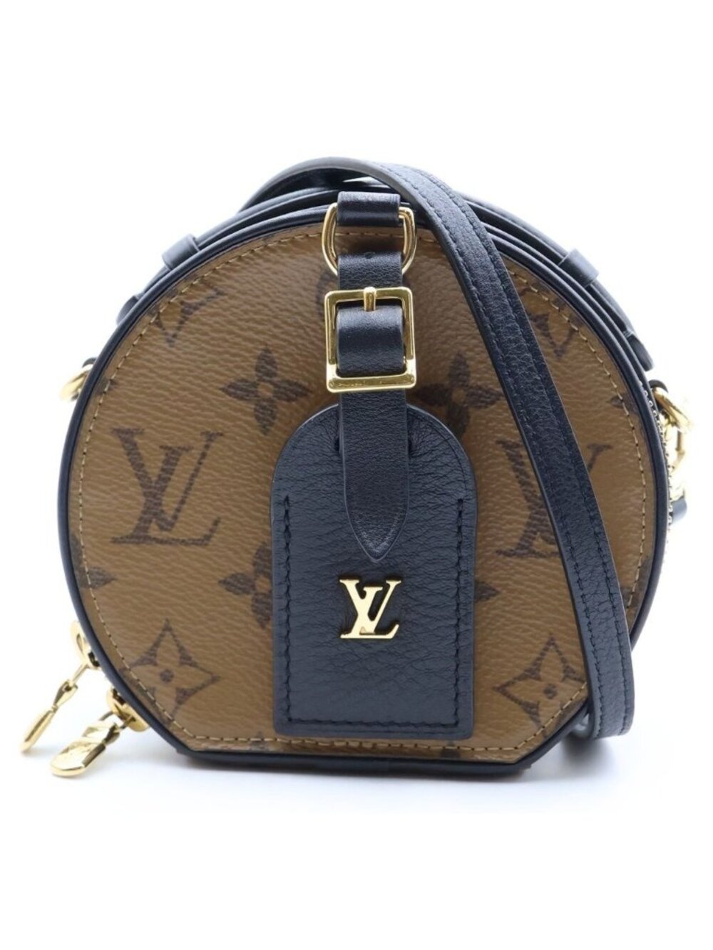 Louis Vuitton Monogram Reverse Round Mini Boite Chapeau Shoulder Bag Brown